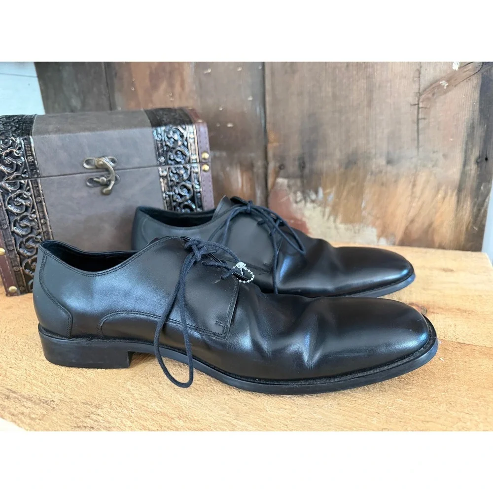 Aston Grey Connelly Mens Black Leather Derby Dress Shoes Size 10 41670 Oxford